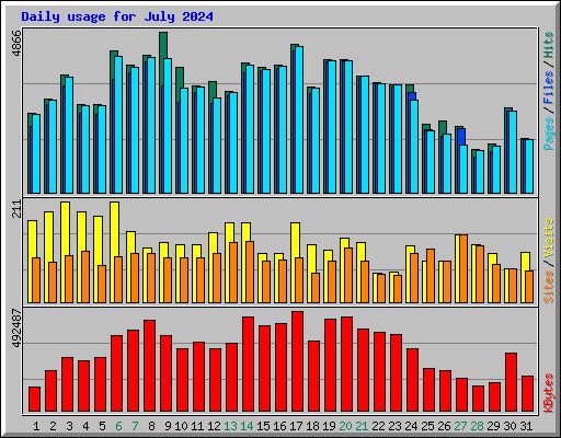 Daily usage for July 2024