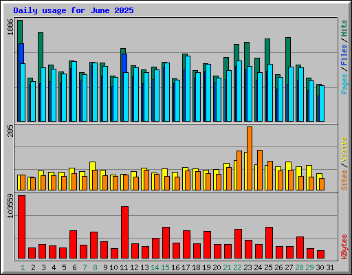 Daily usage for June 2025