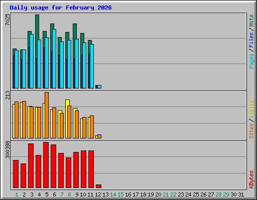 Daily usage for February 2026
