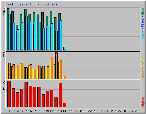 Daily usage for August 2026