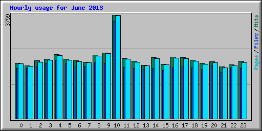 Hourly usage for June 2013