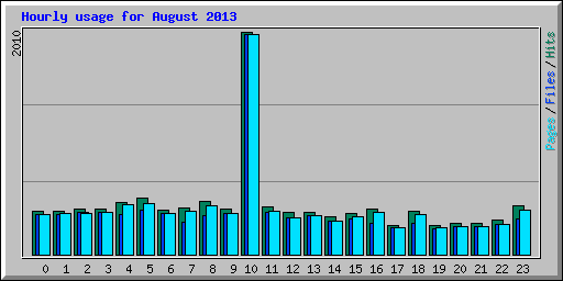 Hourly usage for August 2013