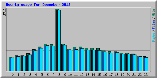 Hourly usage for December 2013