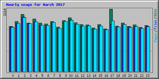 Hourly usage for March 2017