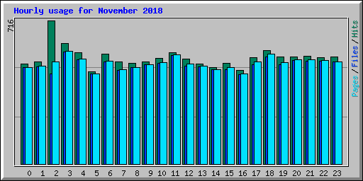 Hourly usage for November 2018