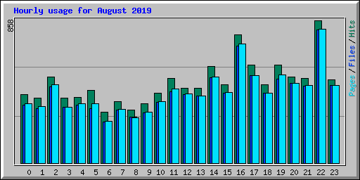 Hourly usage for August 2019