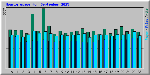 Hourly usage for September 2025